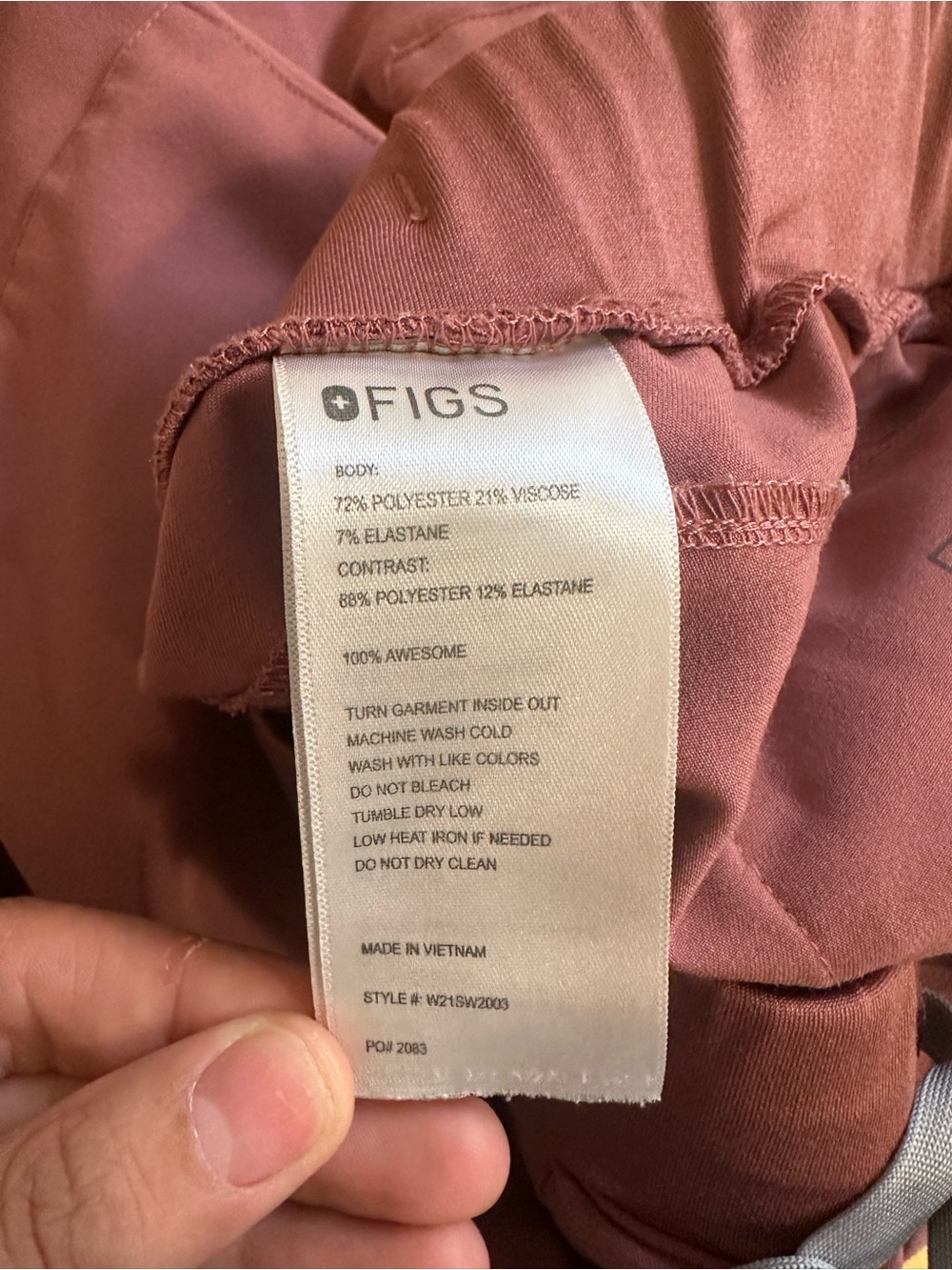 Figs Technical Collection Cargo Jogger Scrub Pants Mauve Medium - Picture 4 of 8